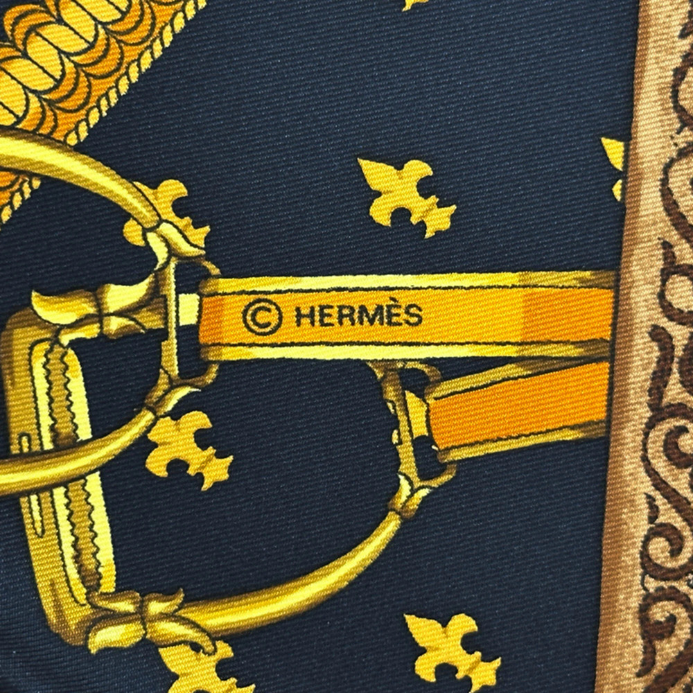 HERMES Authentic Black Silk Scarf - Picture 4 of 10